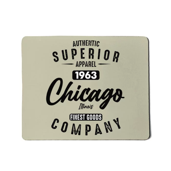 Chicago Illinois Born In 1963 Authentic Vintage Birthday Mousepad