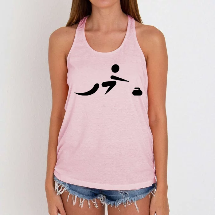 Curling Icon Women's Knotted Racerback Tank