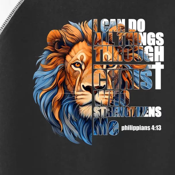 Christian I Can Do All Things Through Christ Lion Faith Toddler Fine Jersey T-Shirt