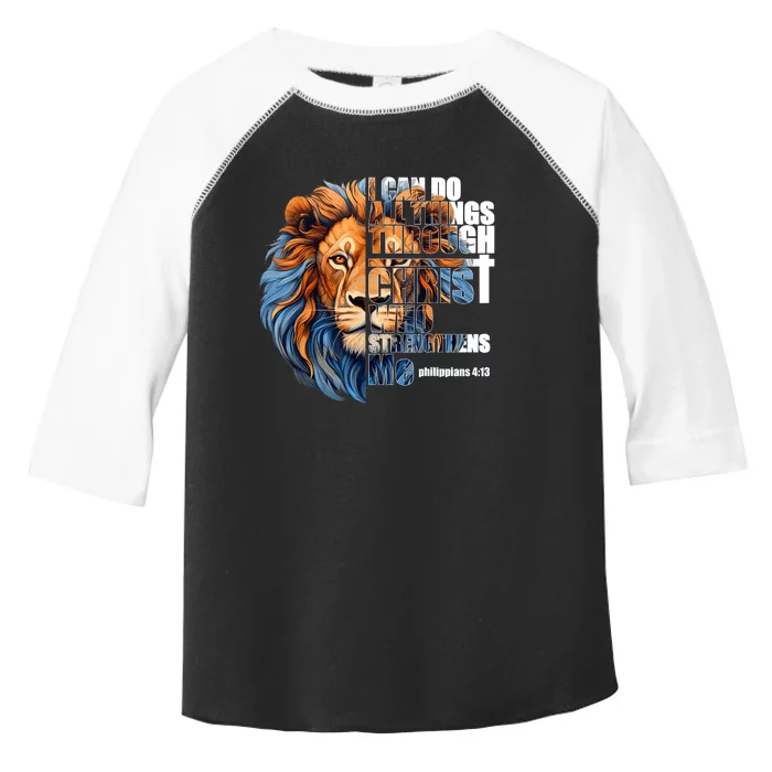 Christian I Can Do All Things Through Christ Lion Faith Toddler Fine Jersey T-Shirt