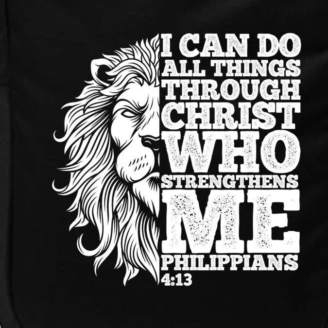 Christian I Can Do All Things Through Christ Lion Faith Gift Impact Tech Backpack