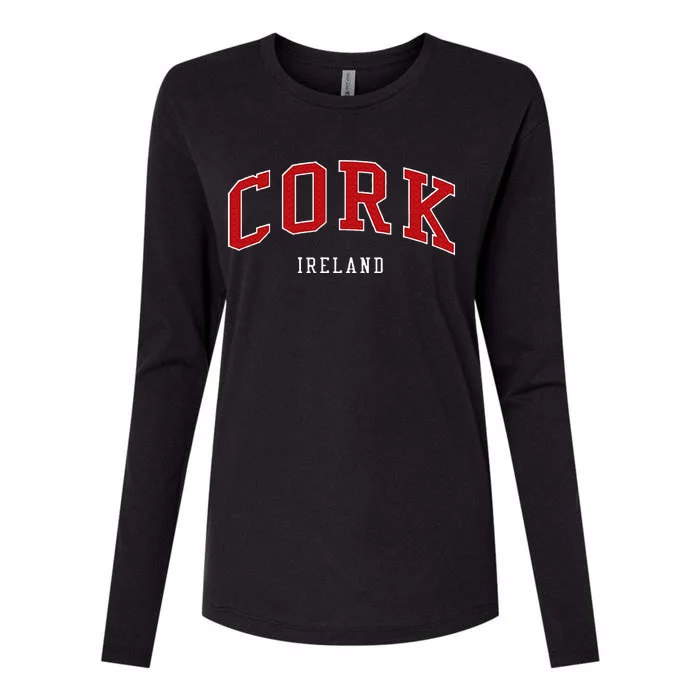 Cork Ireland College University Style Womens Cotton Relaxed Long Sleeve T-Shirt