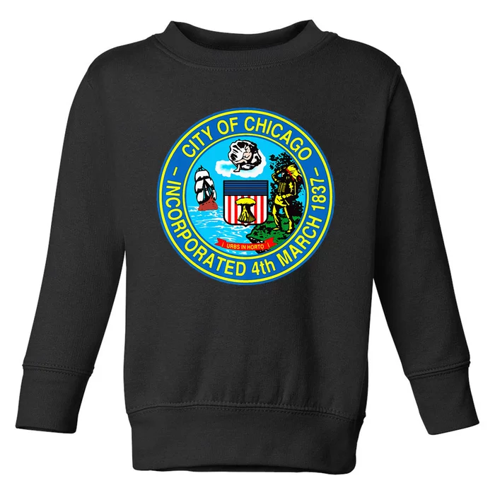 Chicago Illinois City Seal I Love Chicago Illinoisan Toddler Sweatshirt