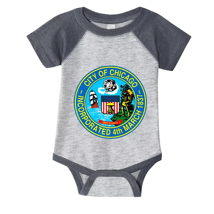 Chicago Illinois City Seal I Love Chicago Illinoisan Infant Baby Jersey Bodysuit