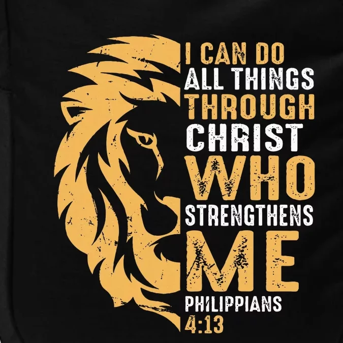 Christian I Can Do All Things Through Christ Lion Faith Impact Tech Backpack