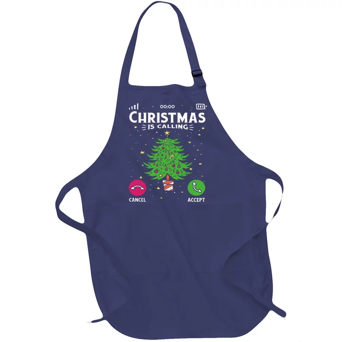 Christmas Is Calling Funny Full-Length Apron With Pocket