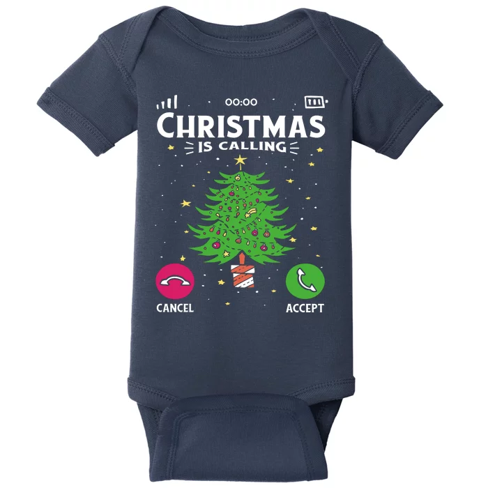 Christmas Is Calling Funny Baby Bodysuit