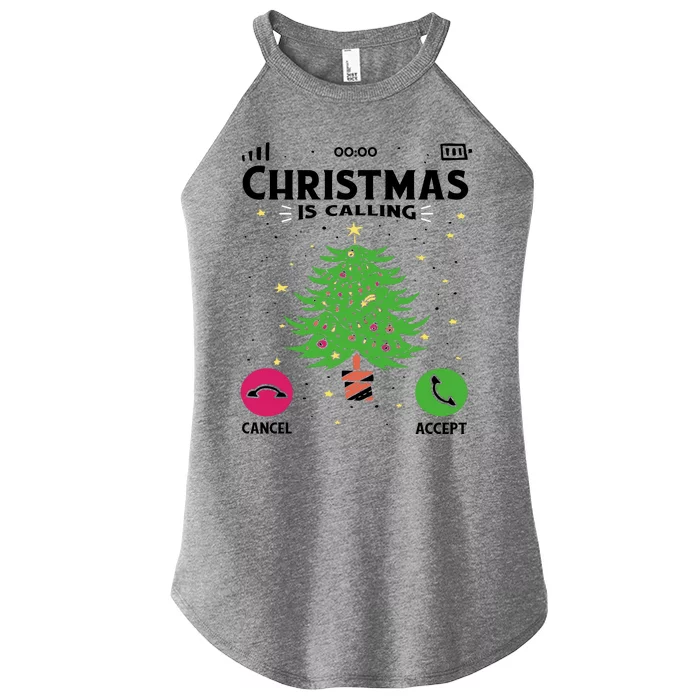 Christmas Is Calling Funny Women’s Perfect Tri Rocker Tank