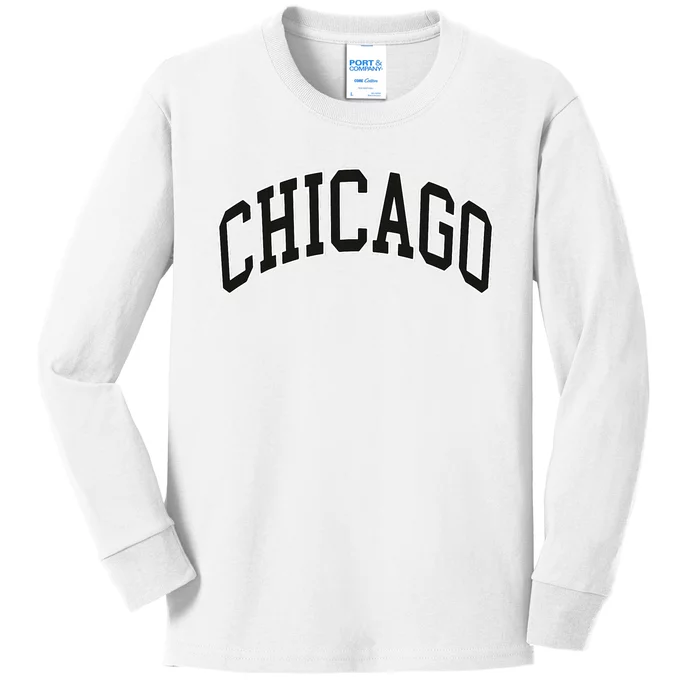 Chicago Illinois Kids Long Sleeve Shirt