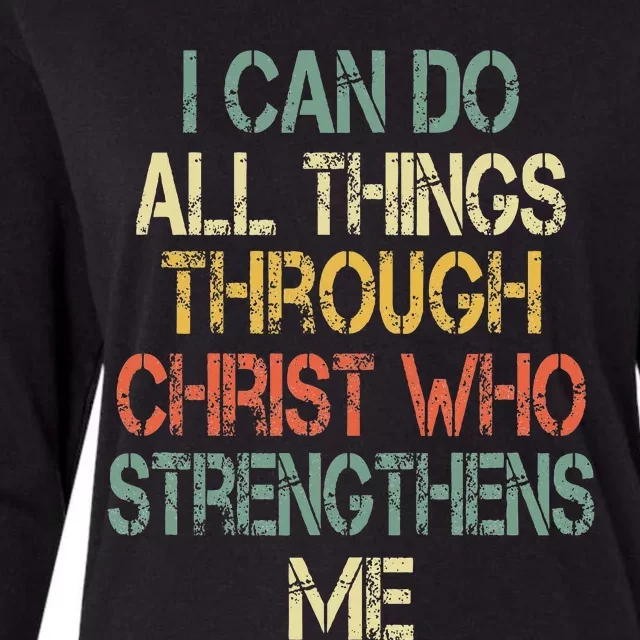 Christian I Can Do All Things Through Christ Love Jesus Womens Cotton Relaxed Long Sleeve T-Shirt