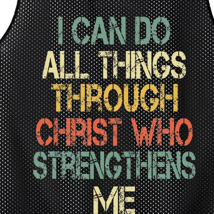 Christian I Can Do All Things Through Christ Love Jesus Mesh Reversible Basketball Jersey Tank