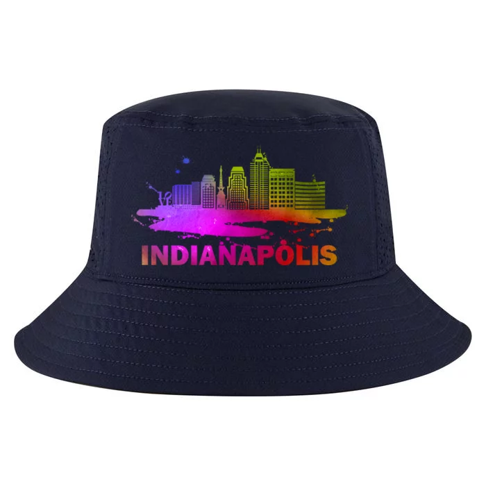 Colorful Indianapolis Cityscape Souvenir Gift Indianapolis Gift Cool Comfort Performance Bucket Hat