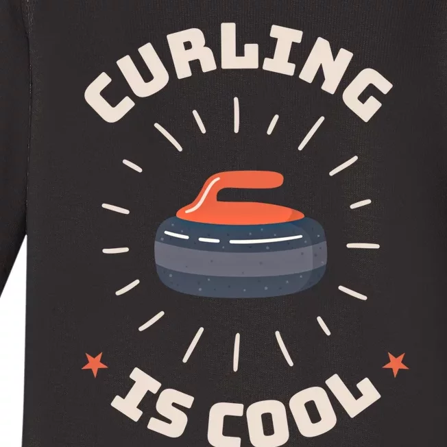 Curling Is Cool Game Teams Tournats Player Curling Cute Gift Baby Long Sleeve Bodysuit