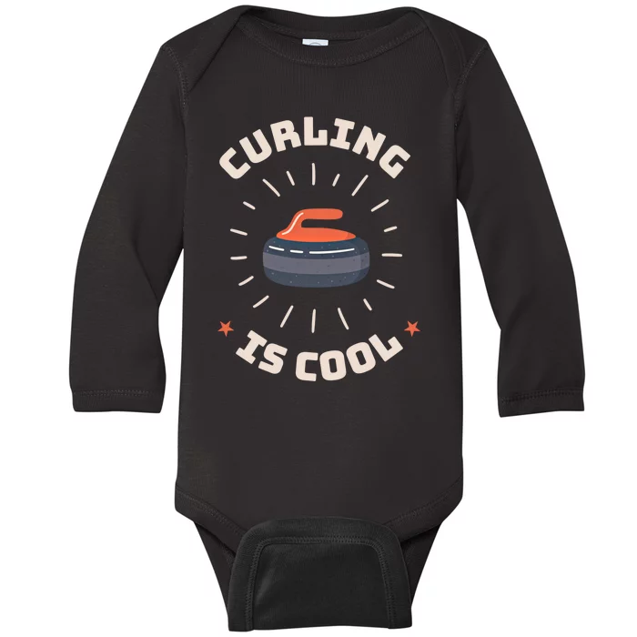 Curling Is Cool Game Teams Tournats Player Curling Cute Gift Baby Long Sleeve Bodysuit