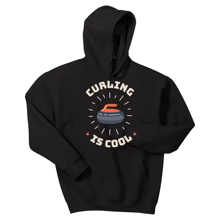 Curling Is Cool Game Teams Tournats Player Curling Cute Gift Kids Hoodie