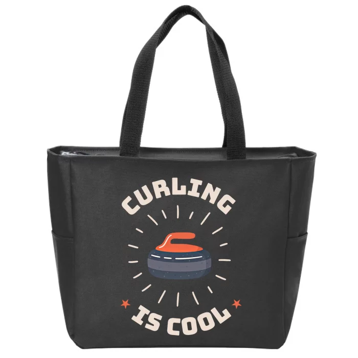 Curling Is Cool Game Teams Tournats Player Curling Cute Gift Zip Tote Bag