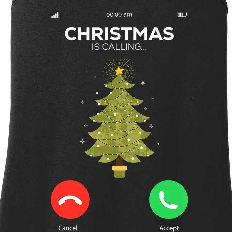 Christmas Is Calling Christmas Pajama Funny XMas Tree Ladies Essential Tank