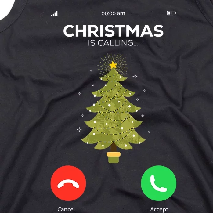 Christmas Is Calling Christmas Pajama Funny XMas Tree Tank Top