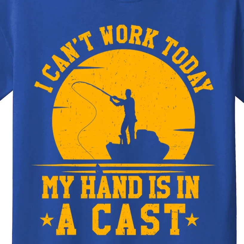 Classic I Cant Works Today My Arm Is In A Cast Fishing Cute Gift Kids T-Shirt