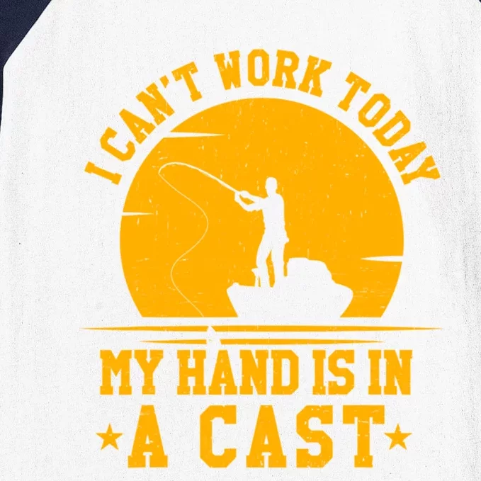 Classic I Cant Works Today My Arm Is In A Cast Fishing Cute Gift Baseball Sleeve Shirt