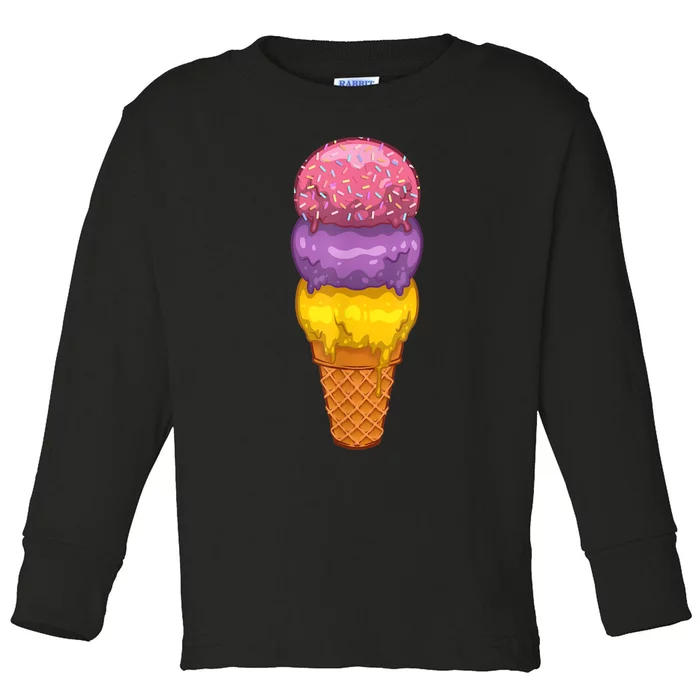 Cute Ice Cream Cone Art For Men Women Kids Ice Cream Lovers Toddler Long Sleeve Shirt