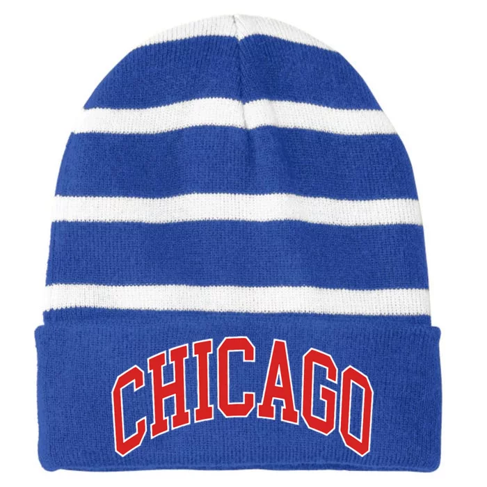 Chicago Illinois Striped Beanie with Solid Band