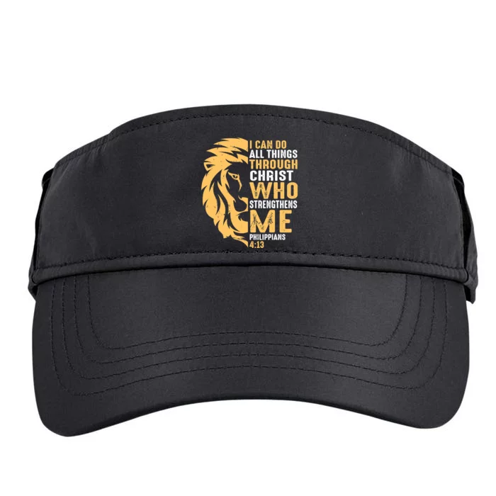 Christian I Can Do All Things Through Christ Lion Faith Adult Drive Performance Visor