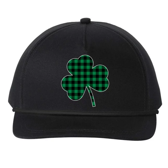 Checkered Irish Clover Leaf Snapback Five-Panel Rope Hat