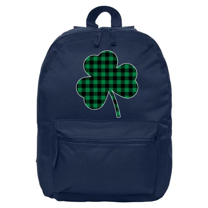 Checkered Irish Clover Leaf 16 in Basic Backpack