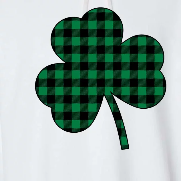 Checkered Irish Clover Leaf Garment-Dyed Fleece Hoodie