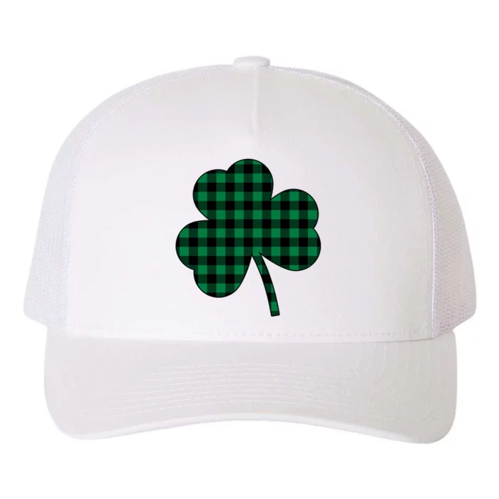 Checkered Irish Clover Leaf Yupoong Adult 5-Panel Trucker Hat