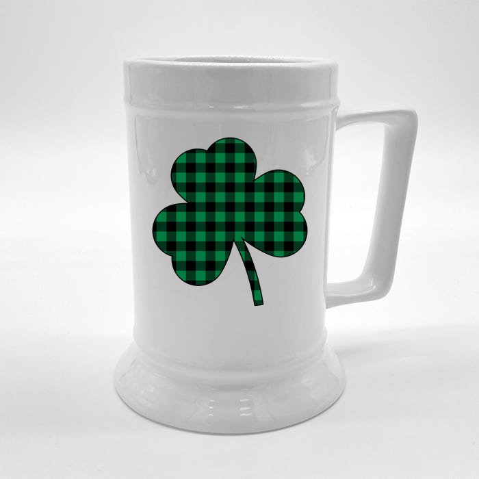 Checkered Irish Clover Leaf Front & Back Beer Stein