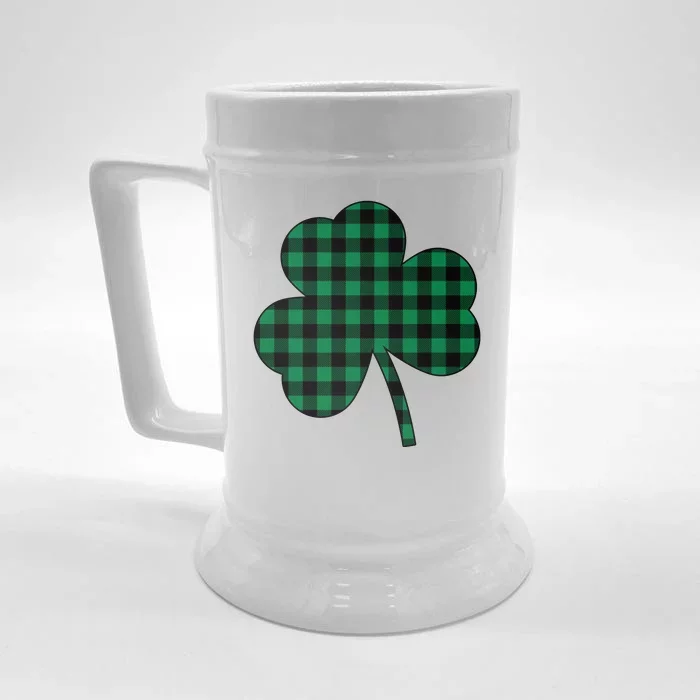 Checkered Irish Clover Leaf Front & Back Beer Stein