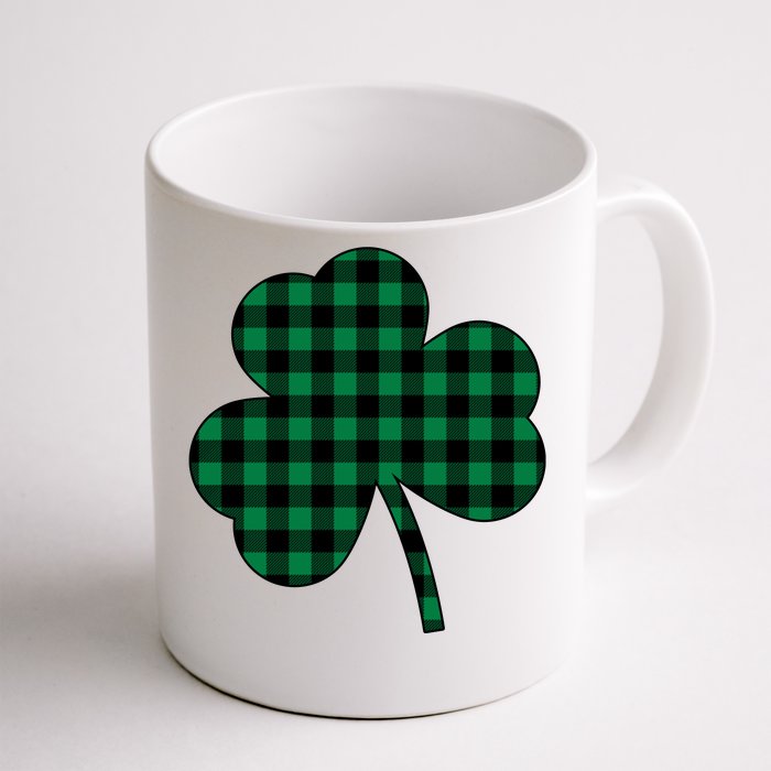 Checkered Irish Clover Leaf Front & Back Coffee Mug