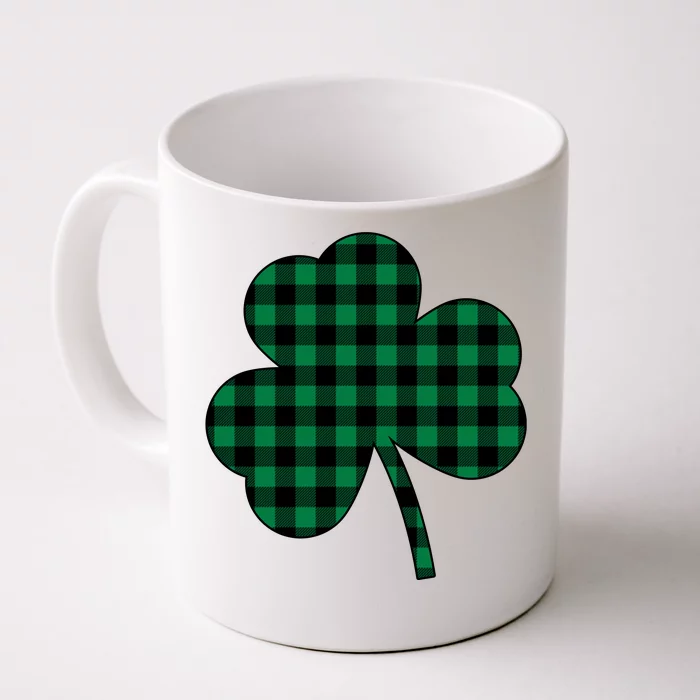 Checkered Irish Clover Leaf Front & Back Coffee Mug