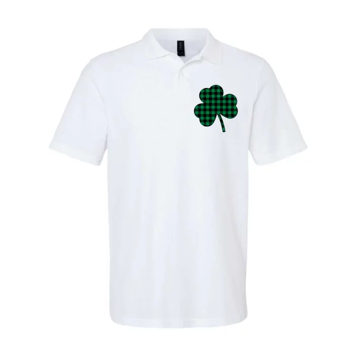 Checkered Irish Clover Leaf Softstyle Adult Sport Polo