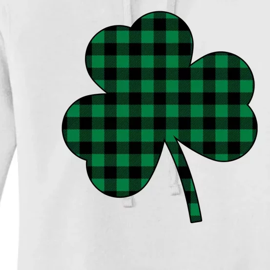 Checkered Irish Clover Leaf Women's Pullover Hoodie