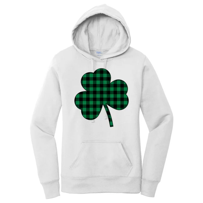 Checkered Irish Clover Leaf Women's Pullover Hoodie