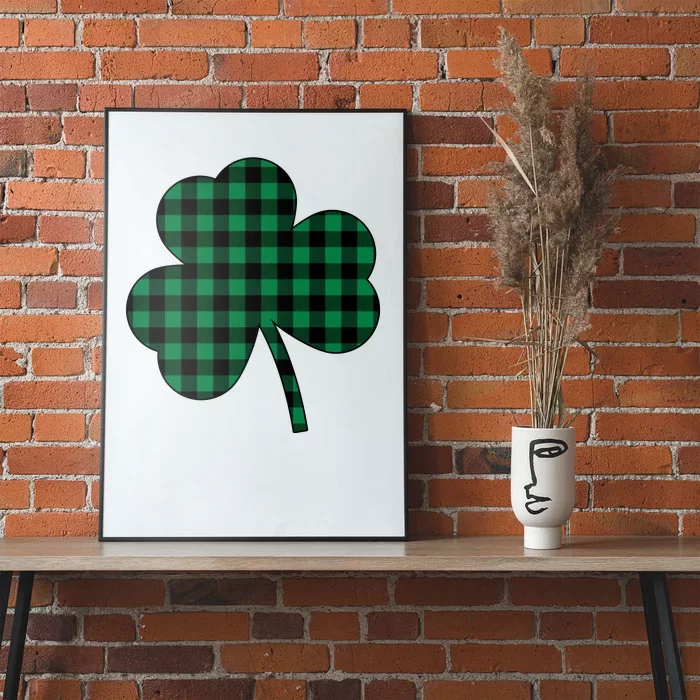 Checkered Irish Clover Leaf Poster