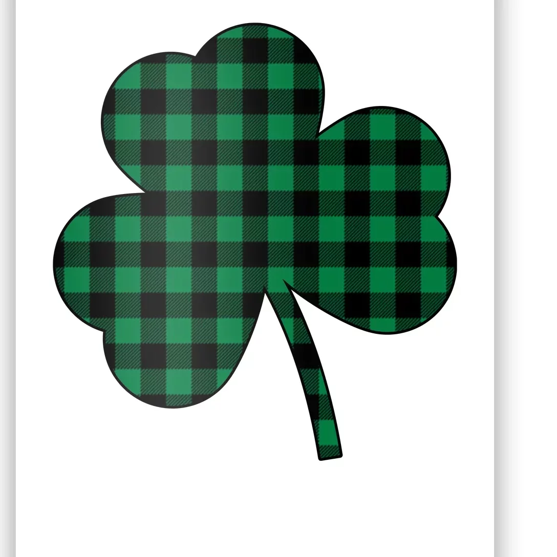 Checkered Irish Clover Leaf Poster