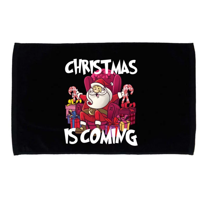 Christmas Is Coming Santa Claus Chistmas Season Gift Microfiber Hand Towel