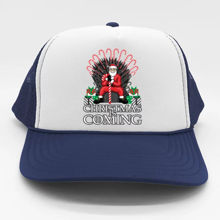 Christmas Is Coming Gift Xmas Santa Claus Gift Trucker Hat