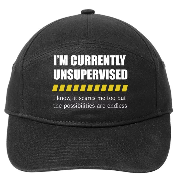 Colesweet IM Currently Unsupervised I Know It Scares Me Too But The Possibiliti 7-Panel Snapback Hat