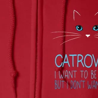 Cute Introvert Cat Lady DonT Want To Go Catrovert Full Zip Hoodie