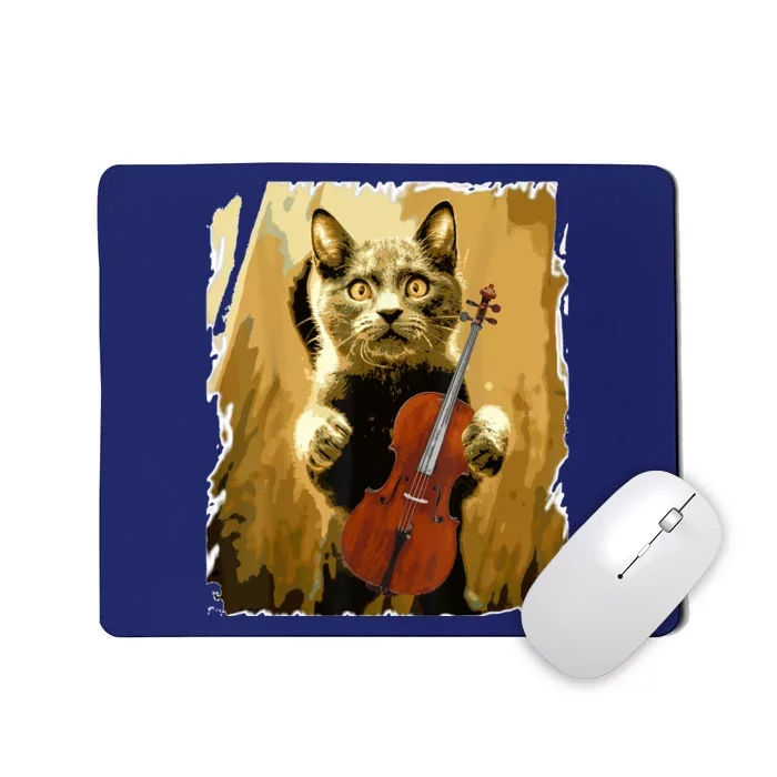 Cello Ioloncello Cellist Gift Funny Musical Cat Mousepad