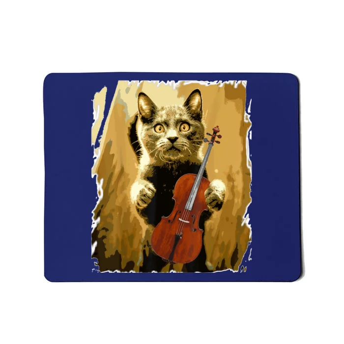 Cello Ioloncello Cellist Gift Funny Musical Cat Mousepad