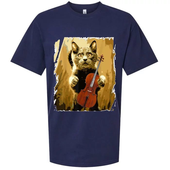 Cello Ioloncello Cellist Gift Funny Musical Cat Sueded Cloud Jersey T-Shirt