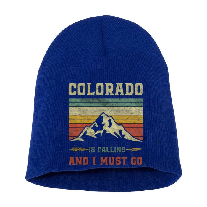 Colorado Is Calling And I Must Go Retro Short Acrylic Beanie