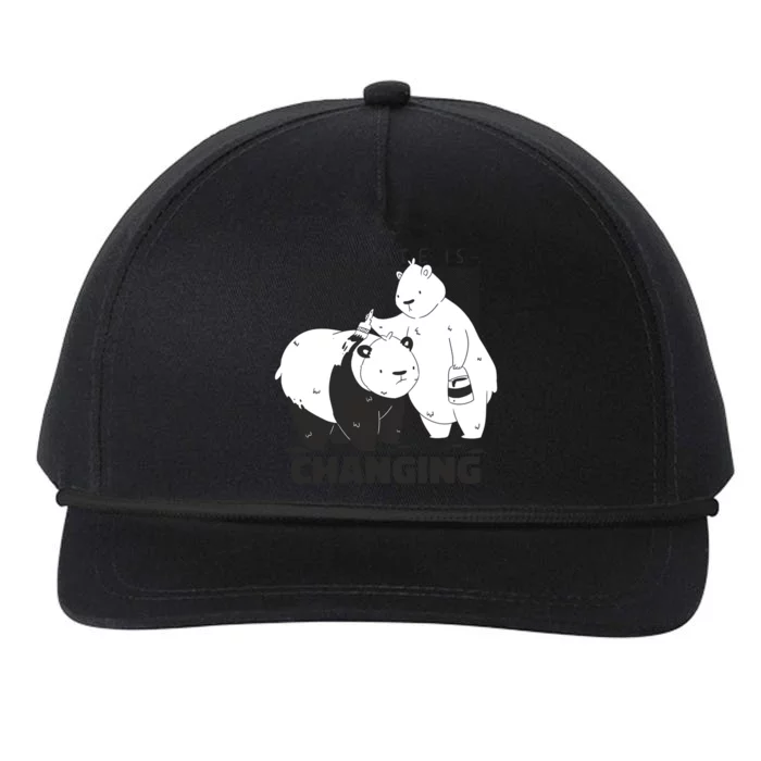 Climate Is Changing Polar Bear Snapback Five-Panel Rope Hat