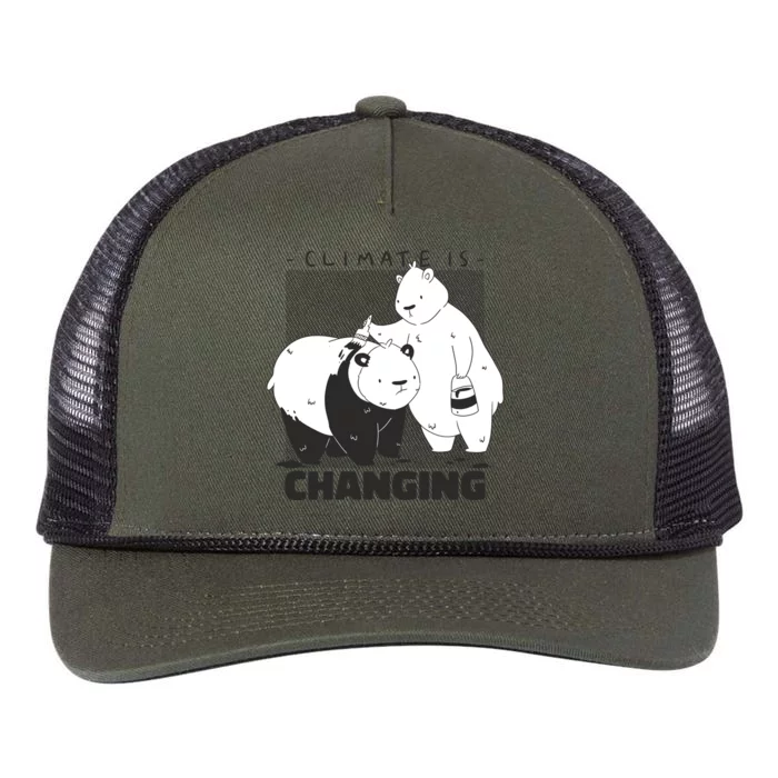 Climate Is Changing Polar Bear Retro Rope Trucker Hat Cap